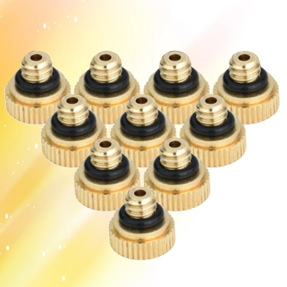 10PCS Misting Nozzles Brass Lead-free Misting Nozzles for Outdoor Cooling System 0.3mm Orifice