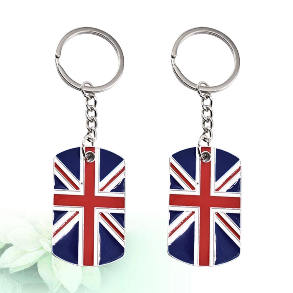 2pcs The United Kingdom Flag Hanging Key Ring Ornament Fashion Keychain Pendant Creative Keychain Accessory