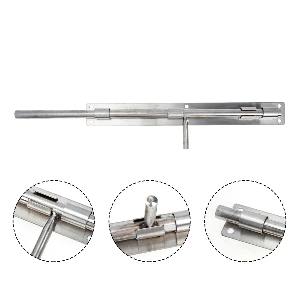 Long Stainless Steel Door Latch Sliding Lock Window Latch Sliding Bolt Silver