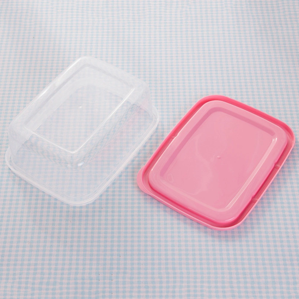 6pcs 350ml Mini Plastic Crisper Rectangular Food Container Kitchen Lunch Boxes Sealed Box for Refrigerator Microwave Oven (Random Color)