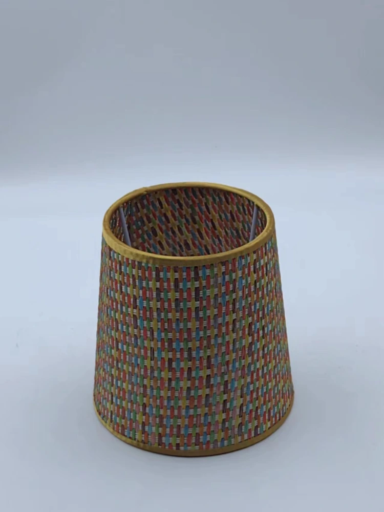 Colored Woven Lamp Shade Household Light Bulb Cover Table Cane Lampshade Replacement