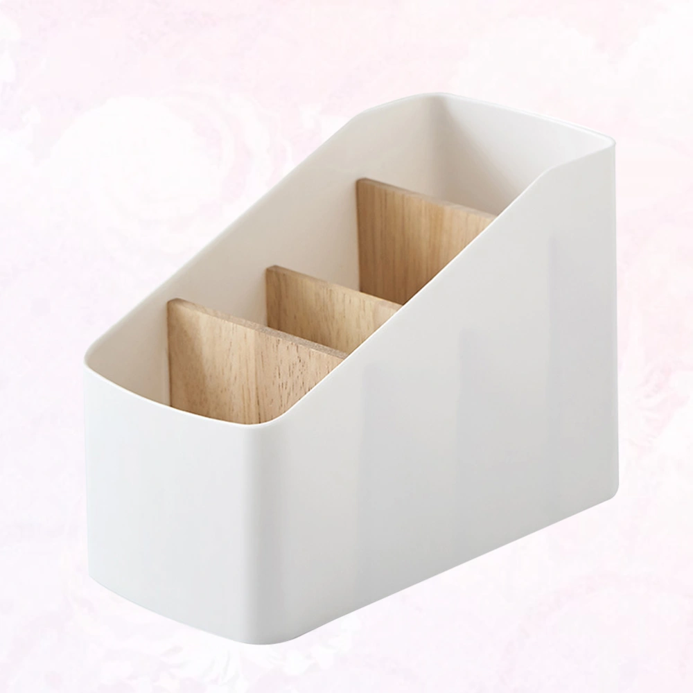 1PC Creative Wood and Plastic Desktop Storage Basket Multi-Compartment Storage Box Detachable Slot Style Organizer for Home Office