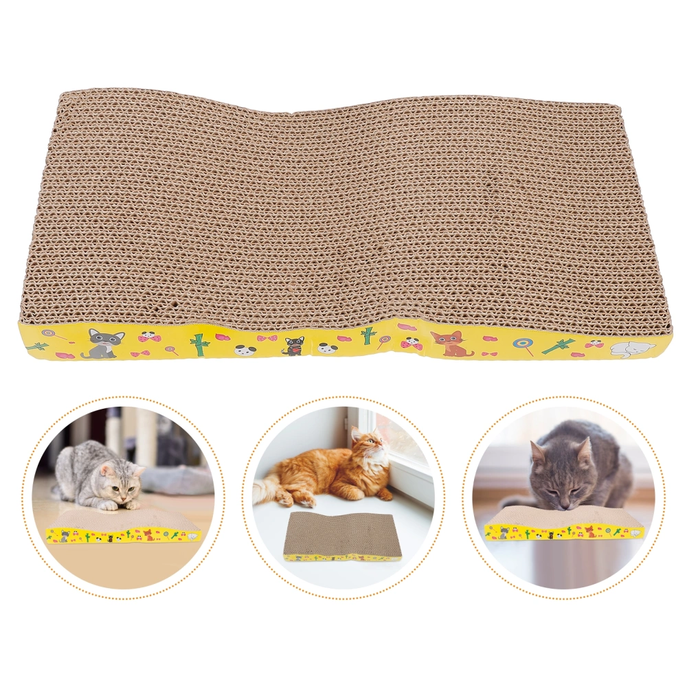 1PC Pet Cat Scratch Board Wave Shaped Cat Grinding Claw Plate Funny Cat Grinding Claws Board Toys Pet Wear Resistance Trick Cat Scratching Toy for Home Pet Store