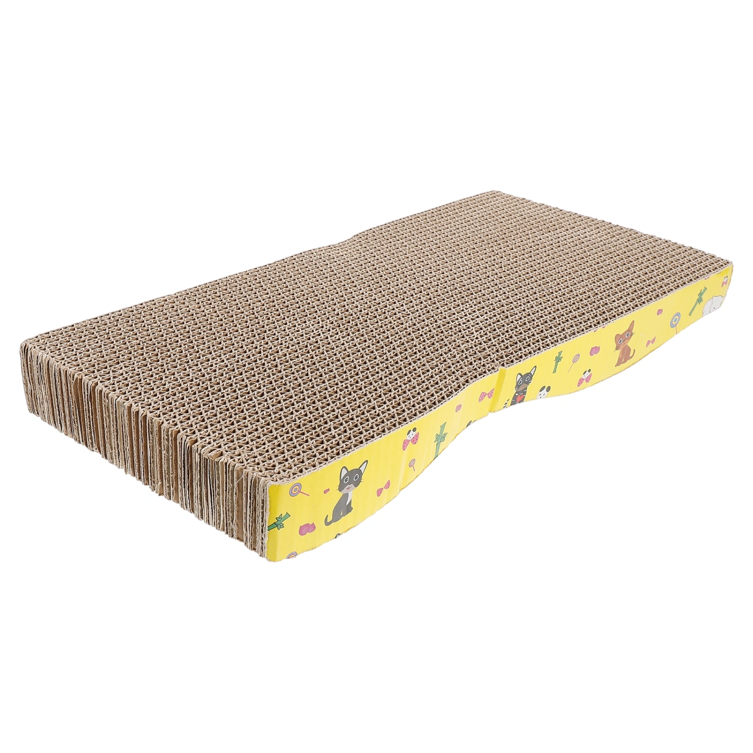 1PC Pet Cat Scratch Board Wave Shaped Cat Grinding Claw Plate Funny Cat Grinding Claws Board Toys Pet Wear Resistance Trick Cat Scratching Toy for Home Pet Store
