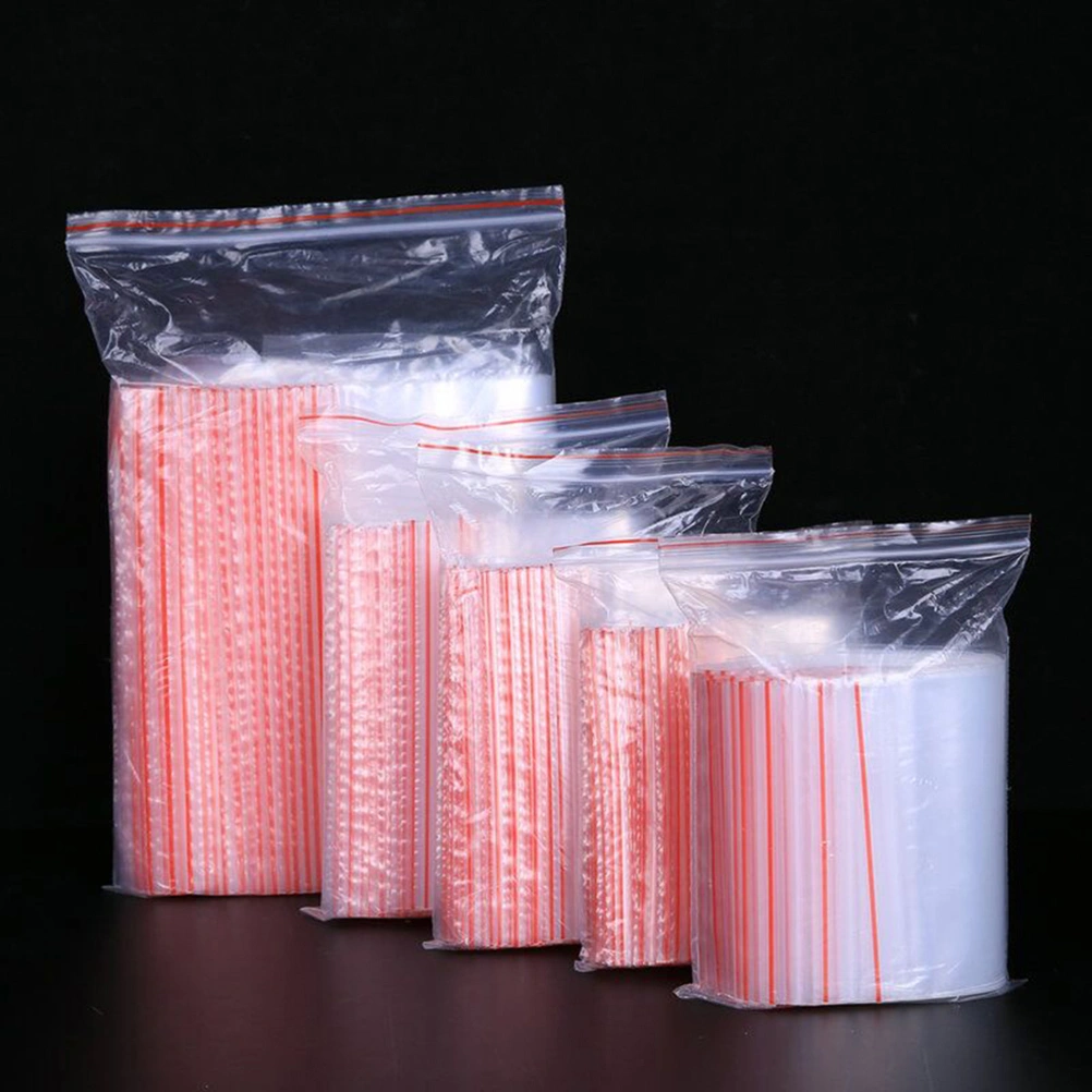 100pcs 9x13cm Sealing Bags Zipper Poly Bags Clear Resealable Transparent Storage Bags Dispenser Bag