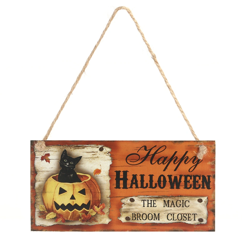 Happy HALLOWEEN THE BROOM CLOSET Hanging Wall Sign Decoration for Halloween Party