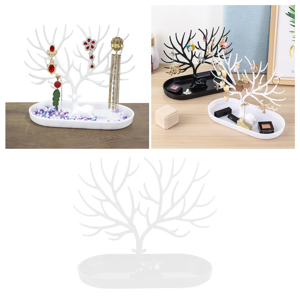 1pc Fawn Creative Necklace Jewelry Display Rack Bracelet Earring Pendant Jewelry Storage Holder (White)