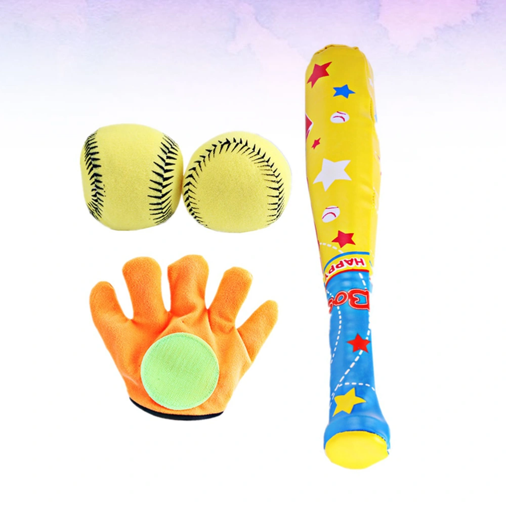 1 Set of 4pcs Kids Baseball Set Kids Baseball Toys Practice Improves Batting Skills for Kids (Assorted Color, 1pc Baseball Bat + 2pcs Baseball + 1pcs Glove)