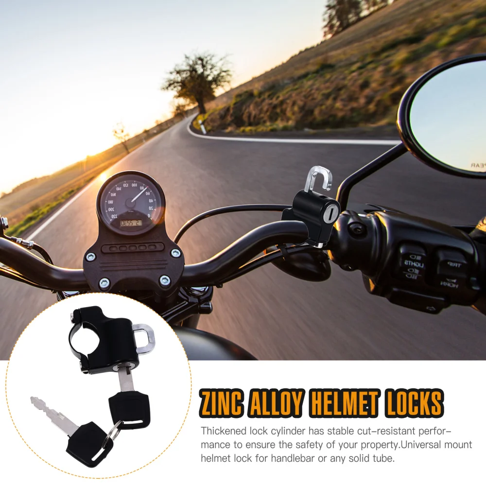 1 Set Anti-theft Helmet Lock Security Bike Handlebar Lock Hanging Helmet Lock