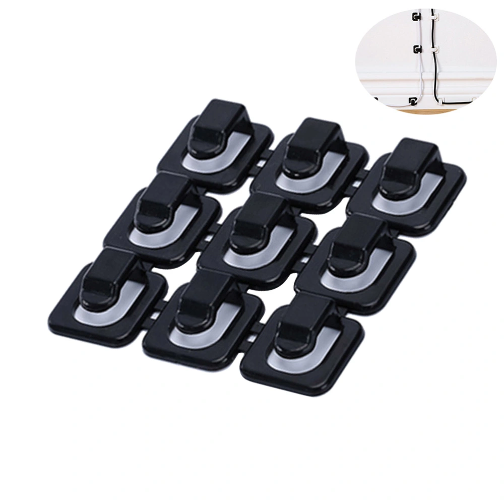 18pcs Self-Adhesive Cable Clips Cord Management Cable Organizer Drop Desktop Cable Organizer (Black)