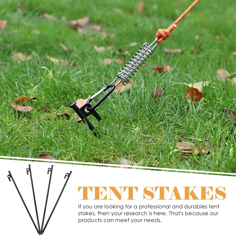 4pcs Tent Stakes Metal Tent Pegs Heavy Duty Camping Stakes Canopy Stakes for Outdoor