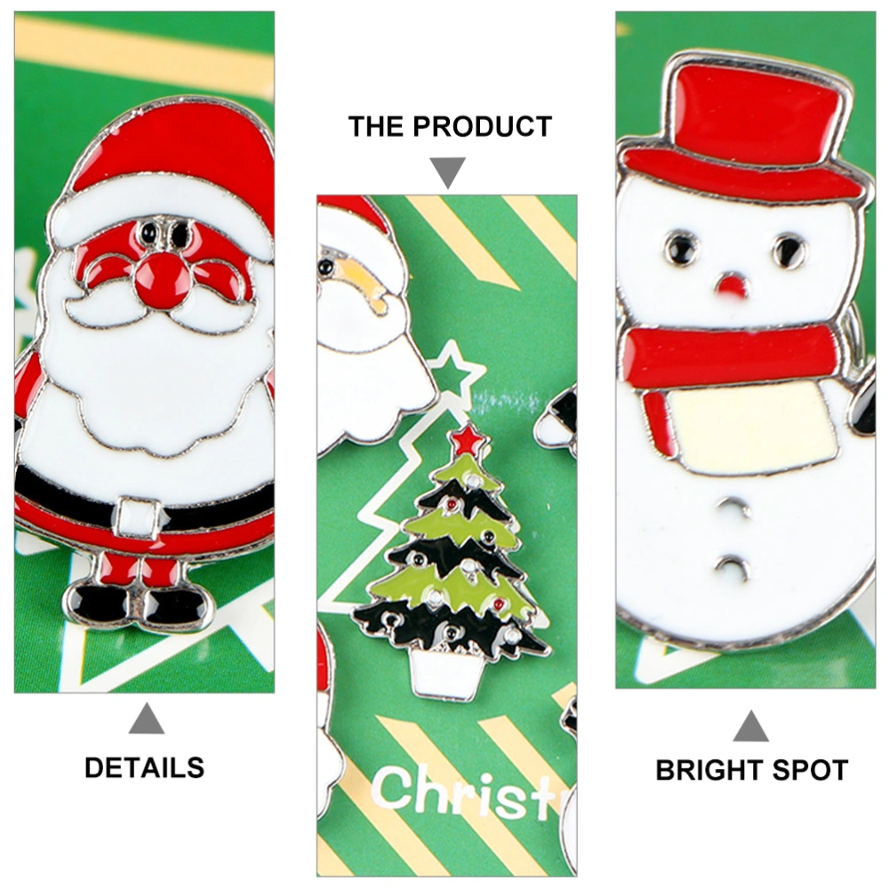 5Pcs Christmas Elements Brooch Lovely Xmas Style Pin Clothing Brooch Mixed Style