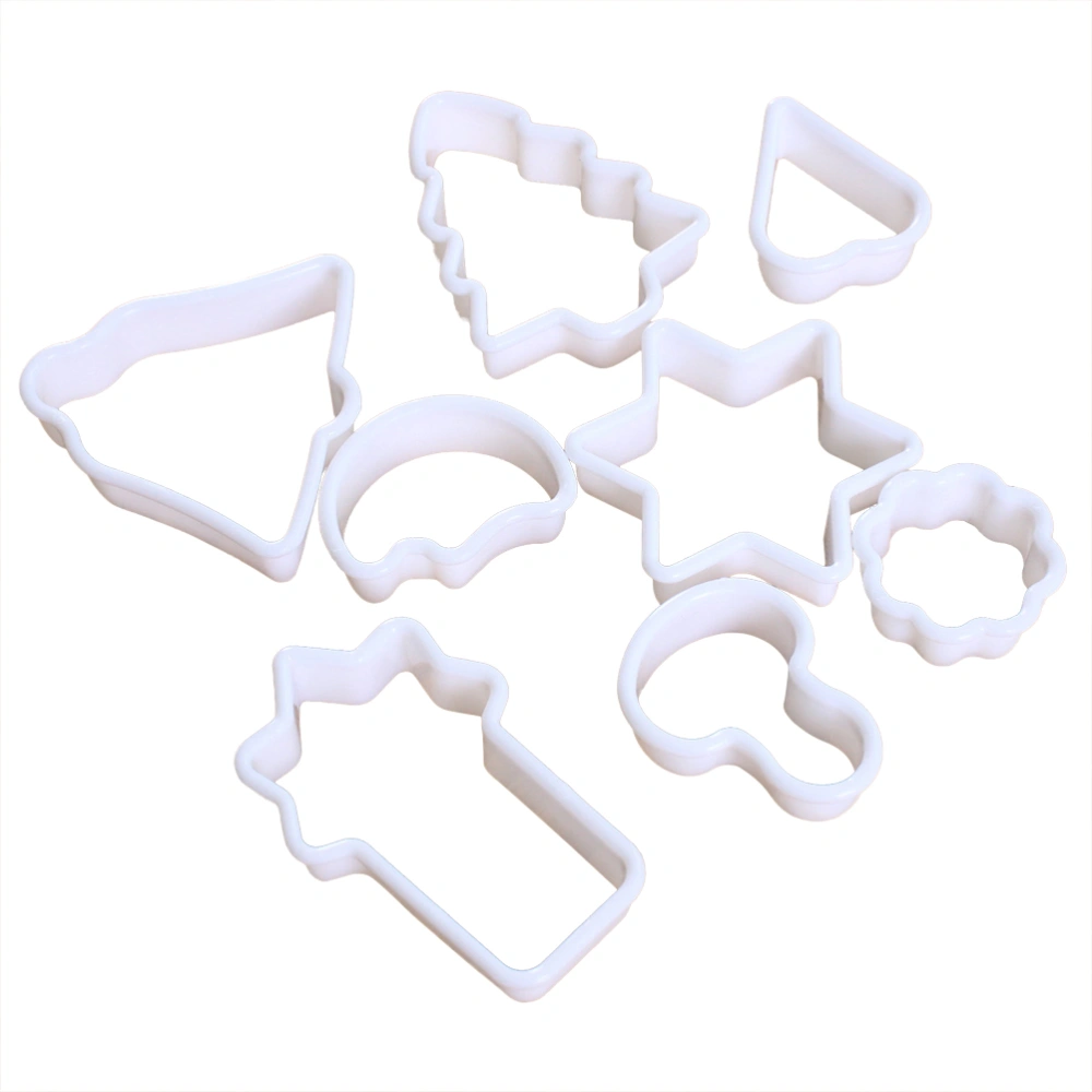 8 Pcs Plastic Cookie Cutters Multi-size Cookie Cutters Set Baking Pastry Cutters Mini Geometric Shapes Cookie Cutters