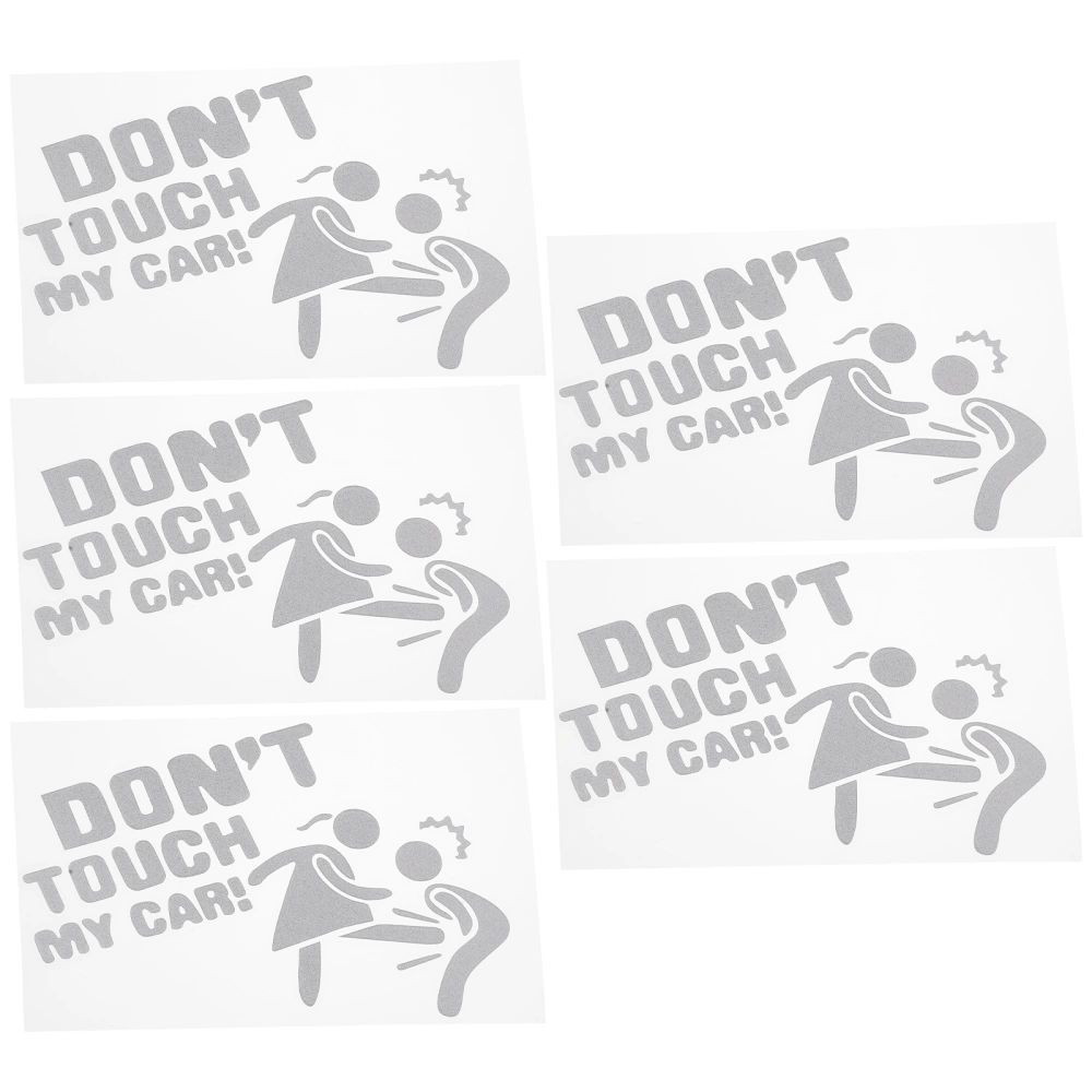 5 Sheets Don't Touch My Car Decal Unique Car Decorative Decals Car Stickers