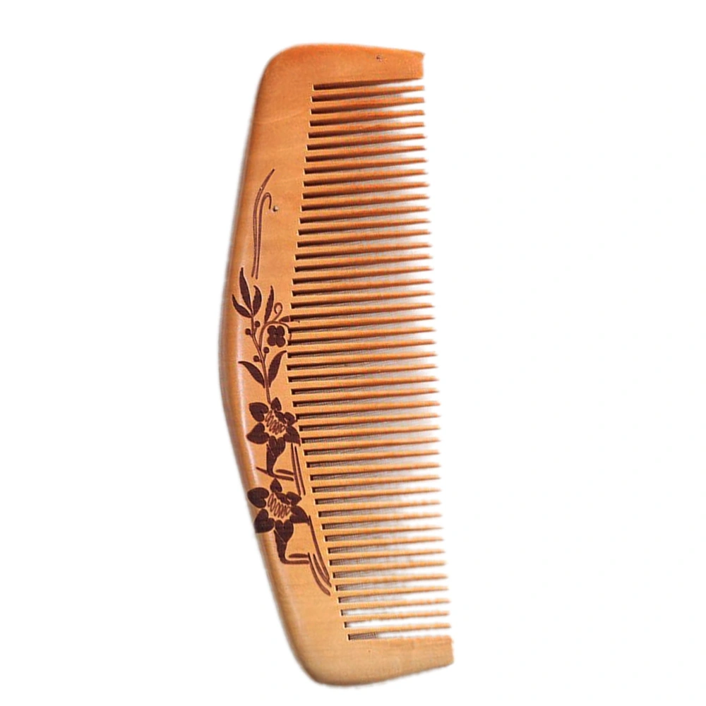 Healthy Peach Wood Comb Fine Teeth Anti-static Beard Comb Hair Care Massage Wooden Hair Brush Comb (17-3 with Package)