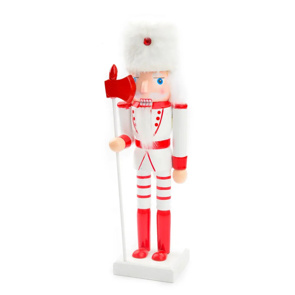 Christmas Nutcracker Decoration Wooden Nutcracker Figure Tabletop Cartoon Nutcracker Ornament