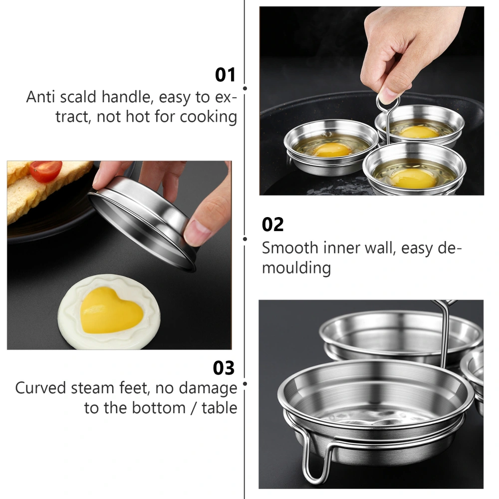 1 Set of Egg Frying Mold Stainless Steel Egg Steaming Mold Egg Tarts Bakery Mold