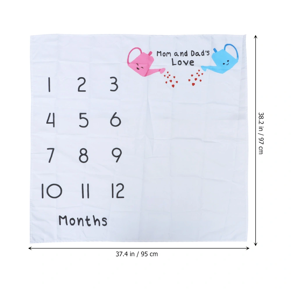 Baby Monthly Milestone Blanket Girls Boys Photo Props Shoots Backdrop Personalized Photography Growing Infants Toddlers Swaddle Blanket(White)