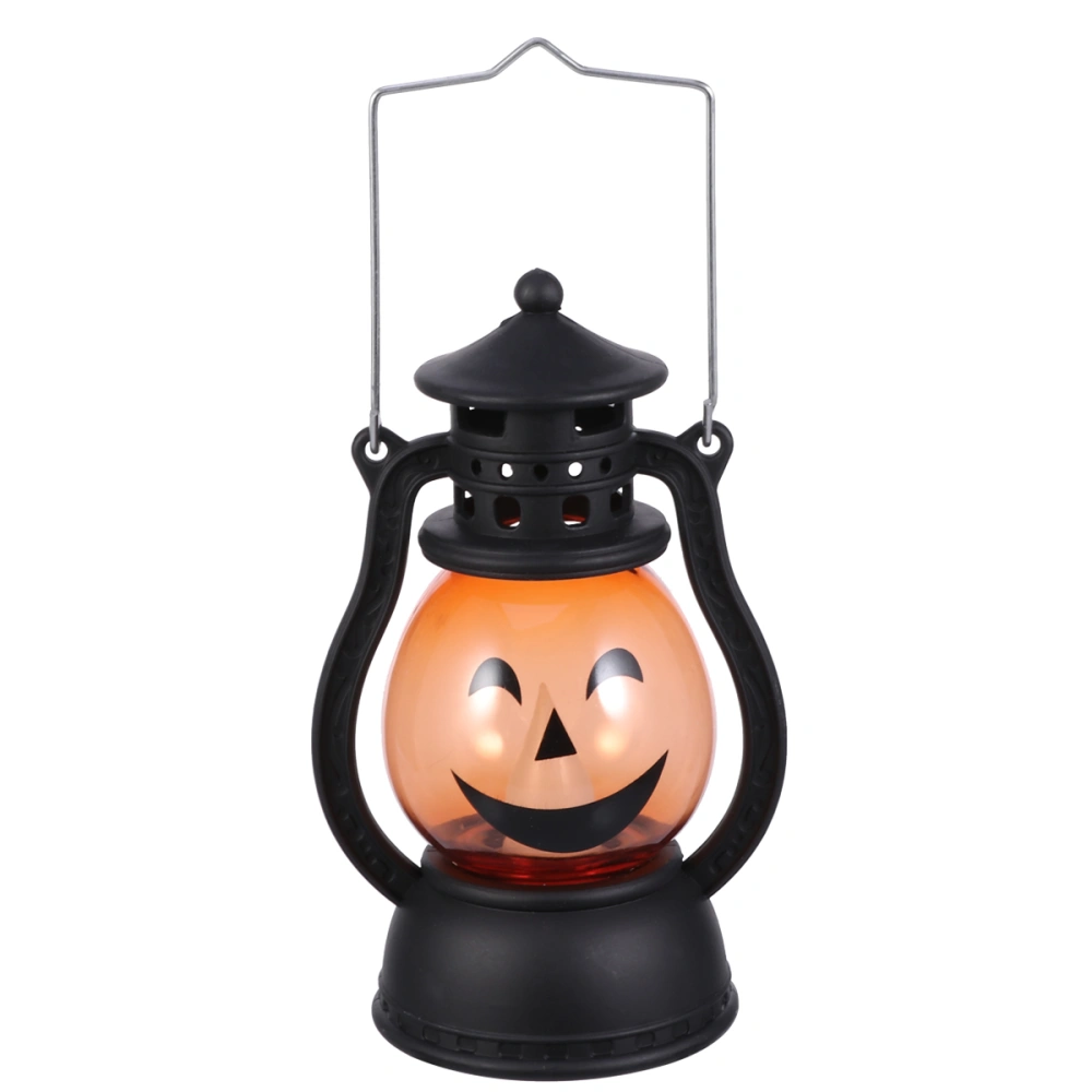 Creative Smile Face Pattern Halloween Decoration Use Atmosphere  Lamp Pumpkin Shape Lantern Ornaments Hanging Decoration Use Light