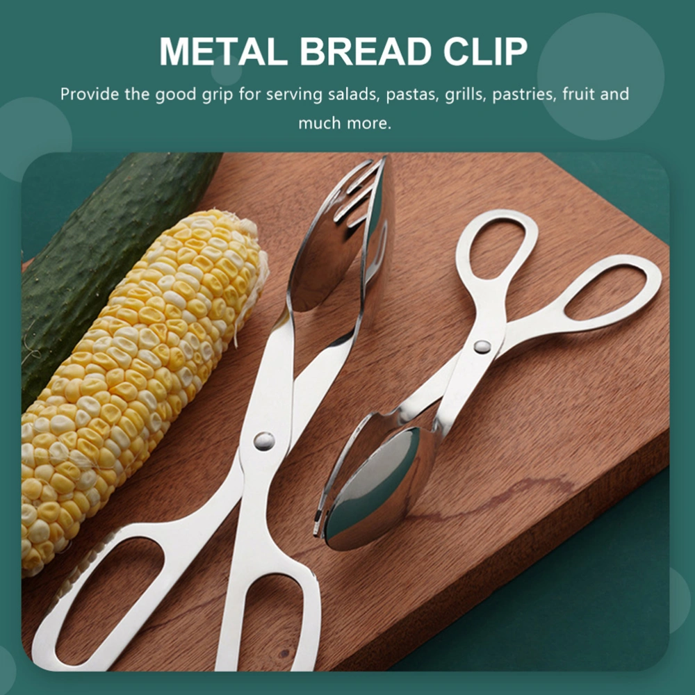 Stainless Steel Buffet Salad Tong Bread Cake Clip Metal Food Serving Tong