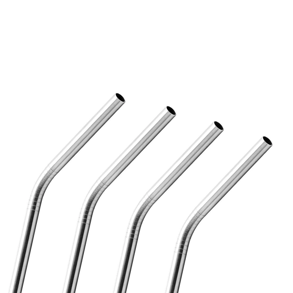 4pcs Stainless Steel Drinking Straws Reusable Curved Straws for 30oz with 1 Cleaners