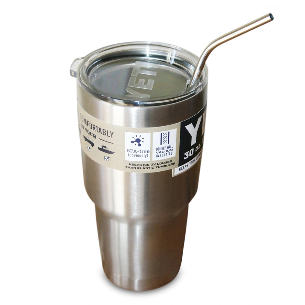4pcs Stainless Steel Drinking Straws Reusable Curved Straws for 30oz with 1 Cleaners