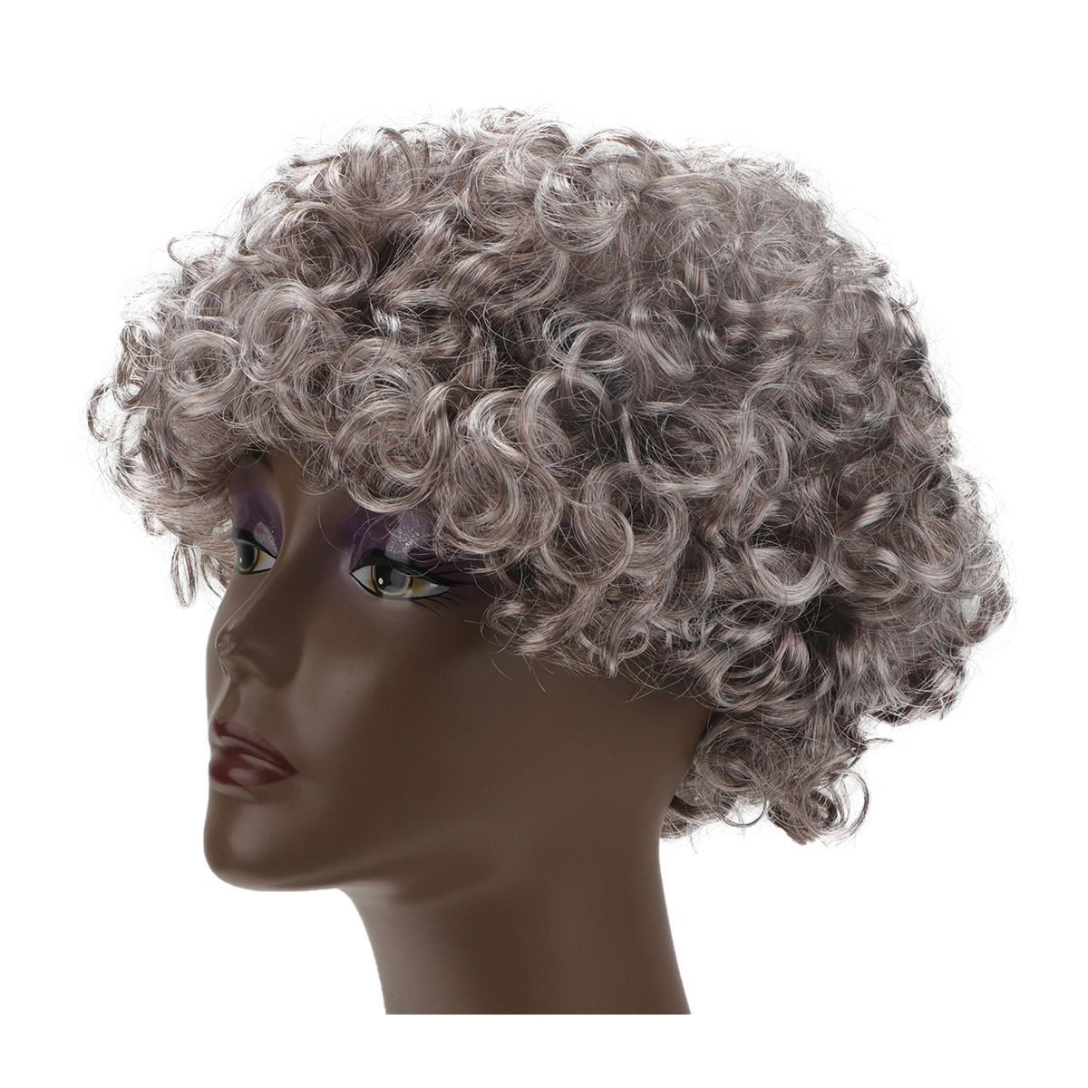 Light Grey Fluffy Grandma Wig Funny Cosplay Party Dress Up Wig Masquerade Outfit Performance Props for Carnival Cosplay Adult