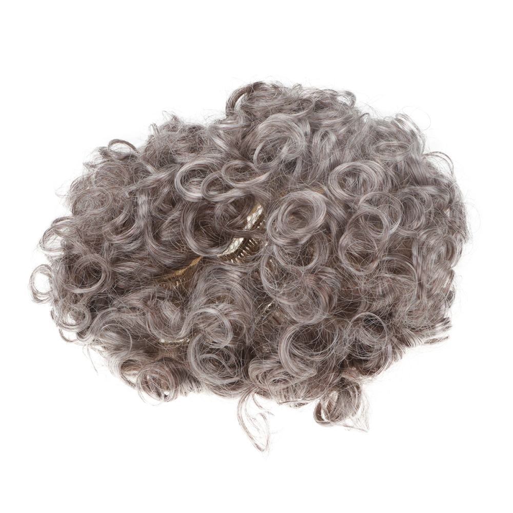 Light Grey Fluffy Grandma Wig Funny Cosplay Party Dress Up Wig Masquerade Outfit Performance Props for Carnival Cosplay Adult