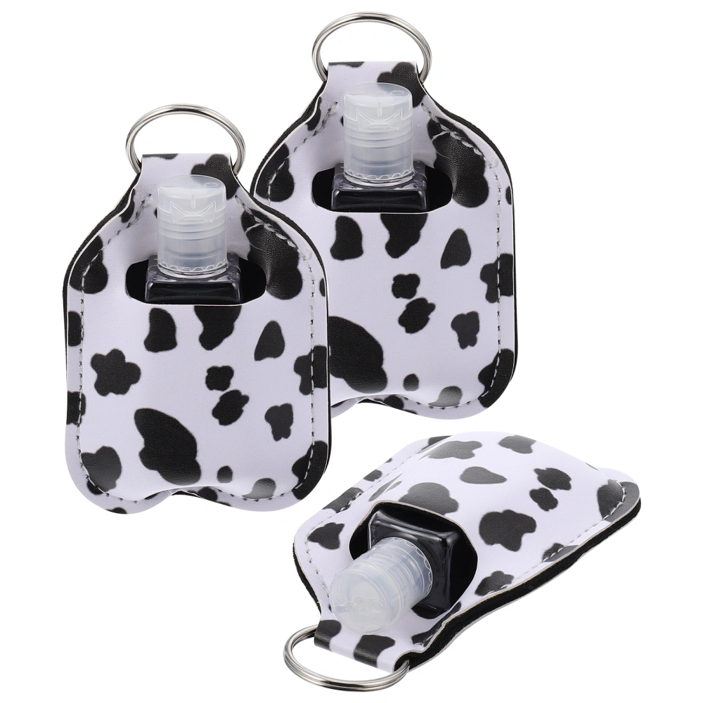 3pcs Sanitizer Bottle Keychain Pendant Cow Sanitizer Bottle Protective Cover