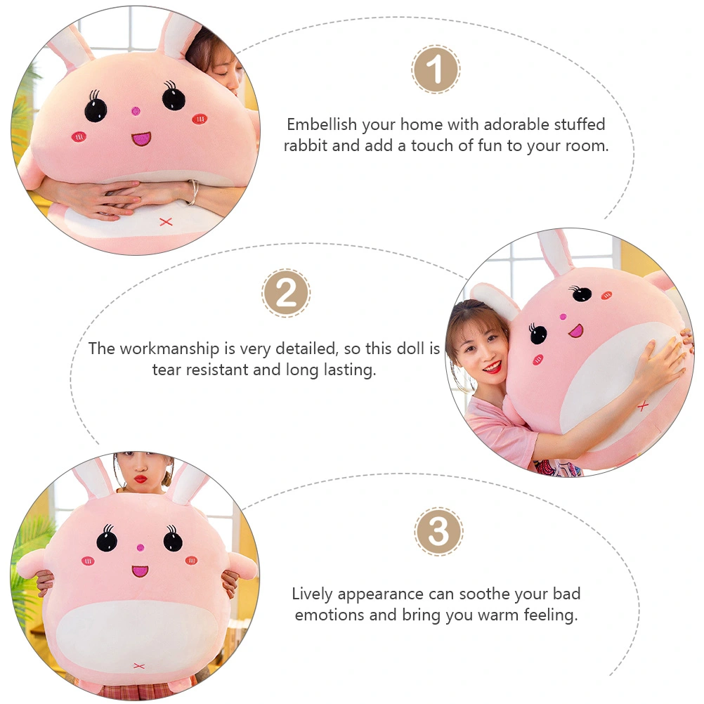 1pc Adorable Plush Stuffed Pillow Rabbit Doll Toy Plush Stuffed Doll Gift