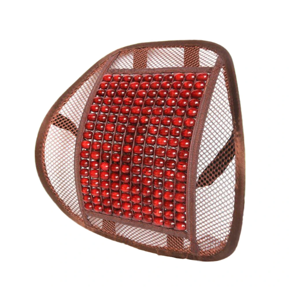 Massage Lumbar Support Cushion Premium Mesh Chair Pillow Back Rest (Brown)