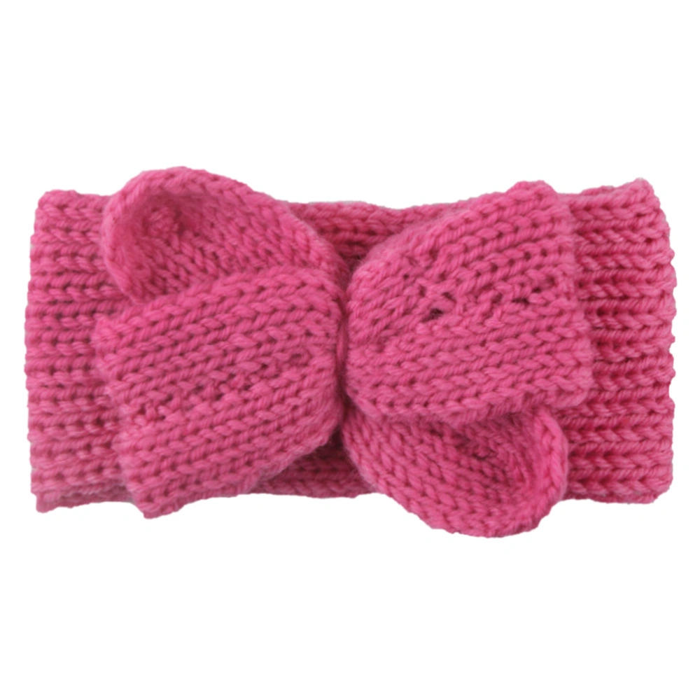 3pcs Kids Knitted Headbands Bowknot Headwrap Elastic Ear Warmer Hair Band for Autumn Winter (Skin Pink, Purple, Peach)