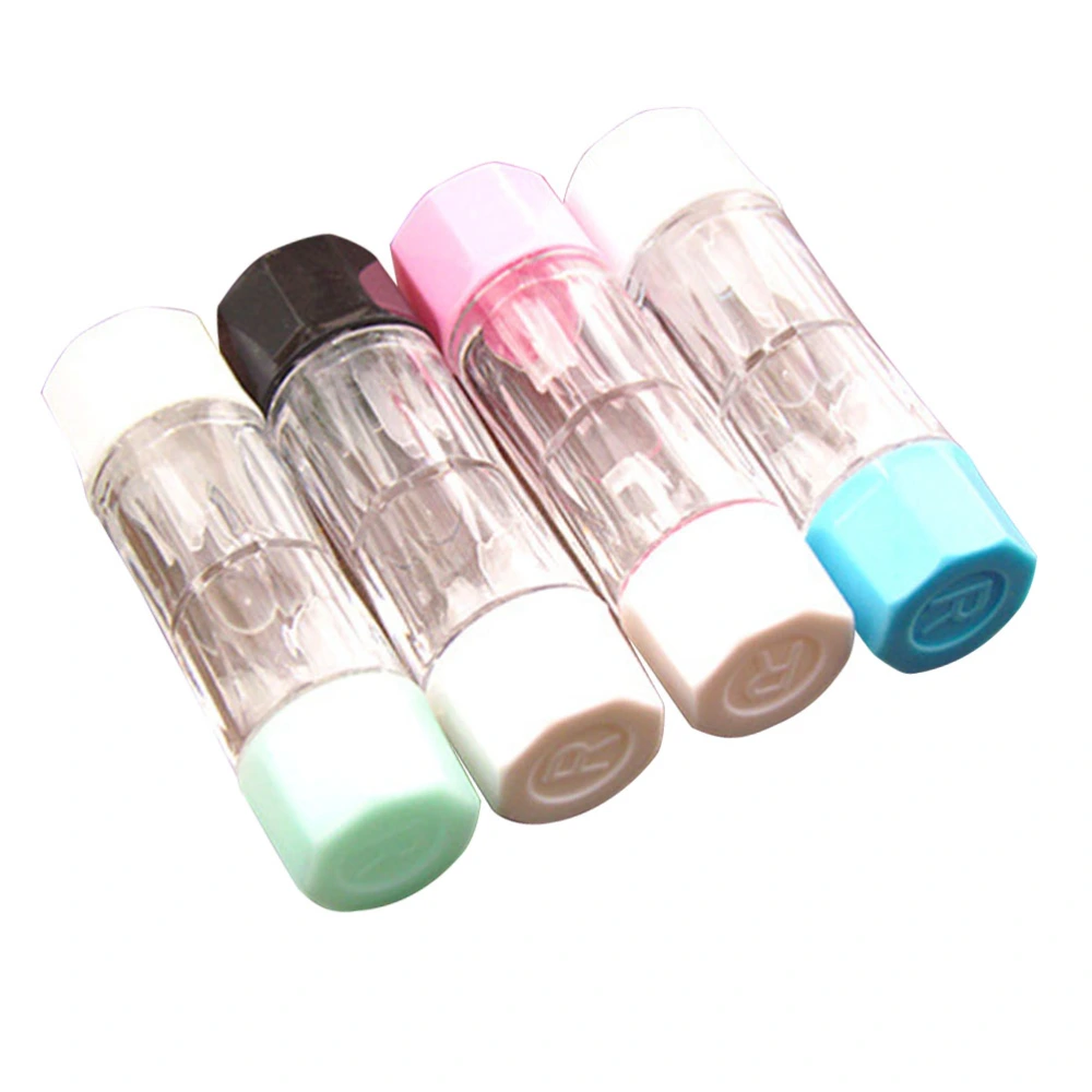 4PCS Mini Travel RGP Hard Lens Case Protective Box Cosmetic Lens Container Holder (Black Green Blue and Pink)