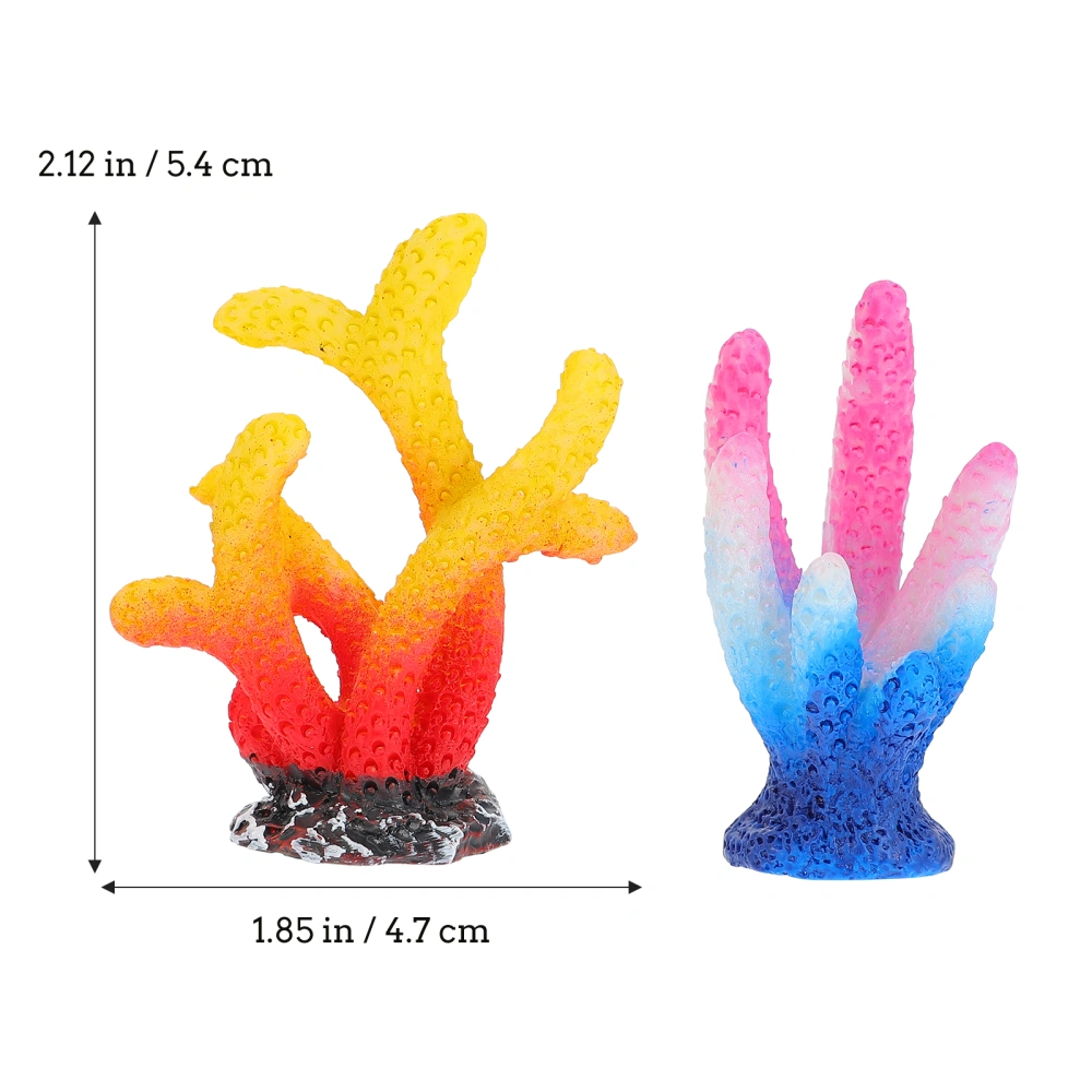 12PCS Fish Tank Adornments Simulation Coral Decors Fish Tank Landscape Decors (Mixed Style)