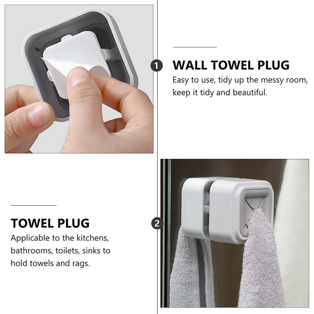 3Pcs Home Bathroom Kitchen Punch Free Organizers Wall Hanging Rag Towel Holders