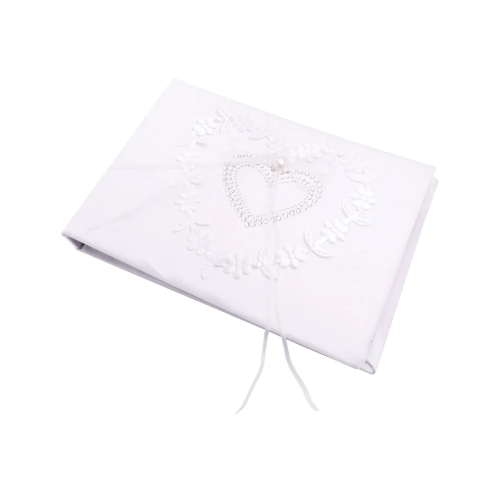 Guest Book White Lace Ribbon Sign Book for Wedding Engagement Party