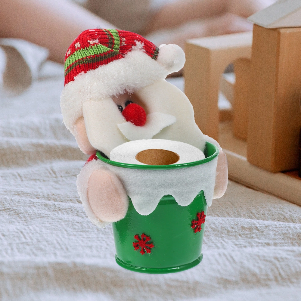 Christmas Snowman Tissue Box Case Round Holder Home Christmas Decorations Christmas Gift