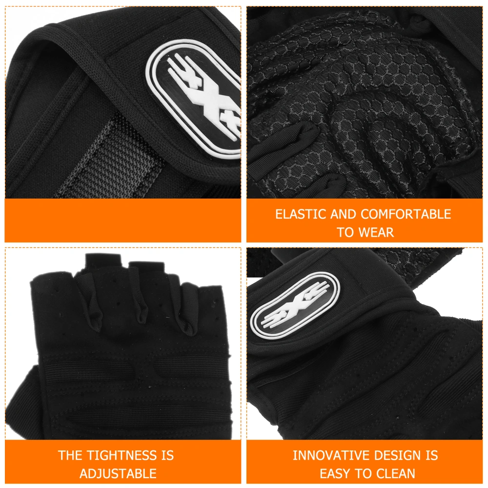 1 Pair Non-slip Wear-resistant Breathable Sports Riding Wristband Mesh Half Finger Gloves Bike Gloves Tactical Gloves for Men Women