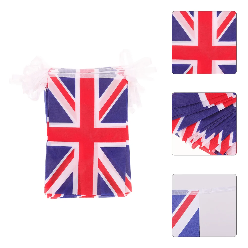 8.5 Meters Union Jack Flag Banners String 32 United Kingdom UK British Union Flag Bunting Banner Garlands For Garden Supermarket Party Bar Sports Club Decoration