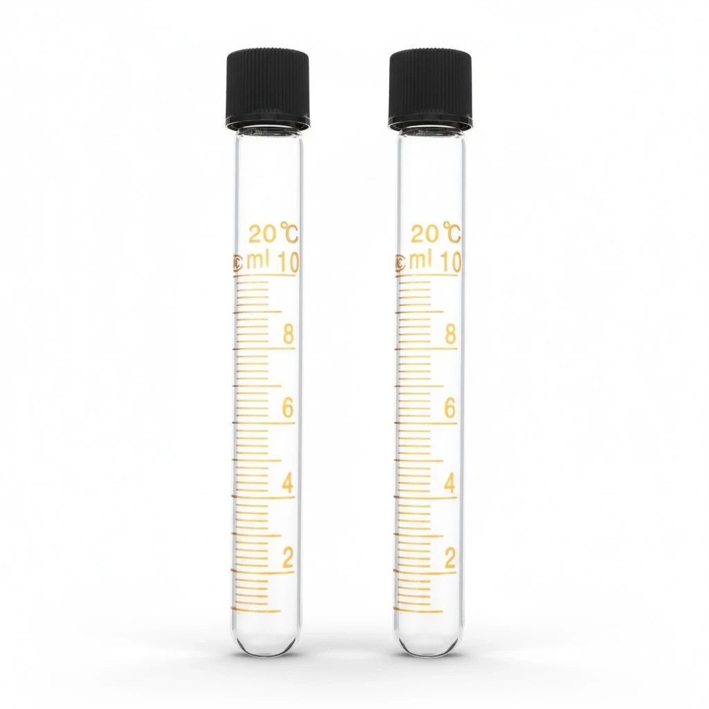 2 Pcs 10ml Glass Test Tube Centrifuge Vial Clear Sample Storage Container Device