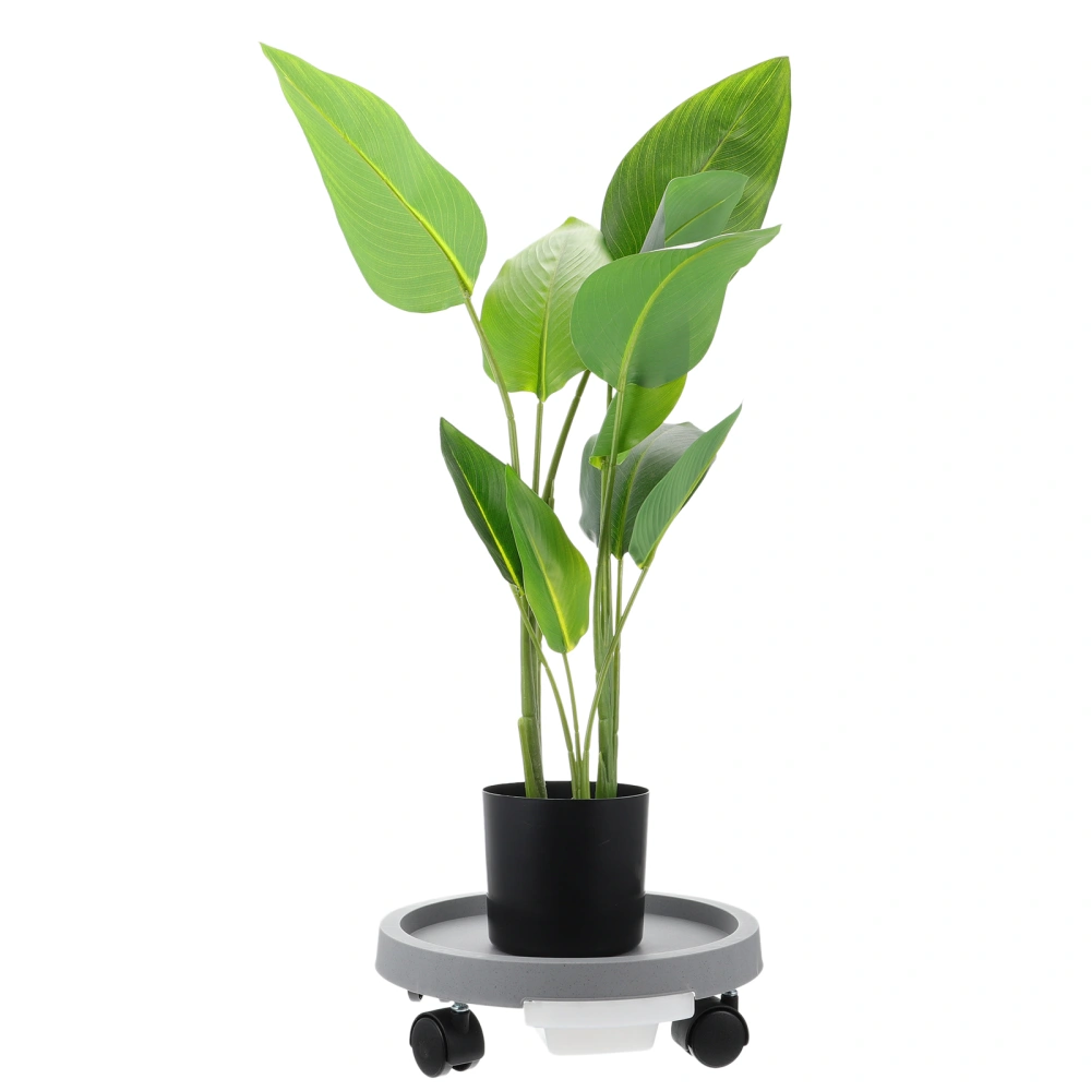 1PC Plastic Universal Wheel Bonsai Tray Movable Plant Pot Tray with Brake Wheel