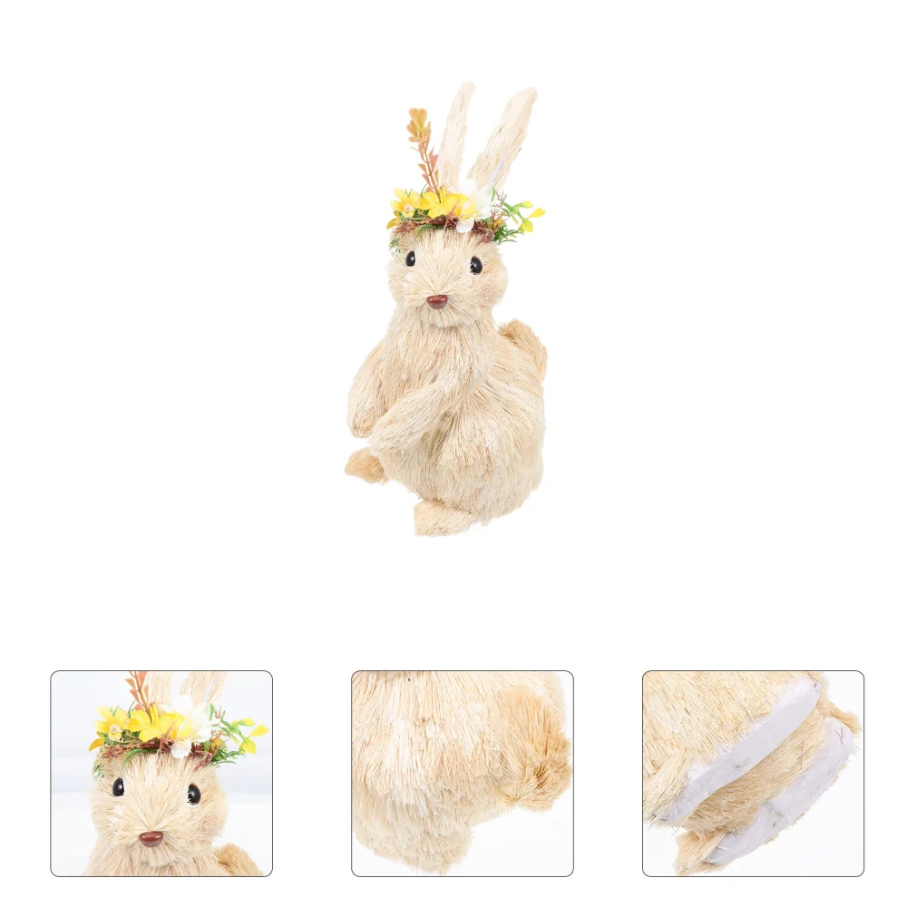 Desktop Rabbit Ornament Decorative Bunny Statue Festival Rabbit Statue Festival Accessory