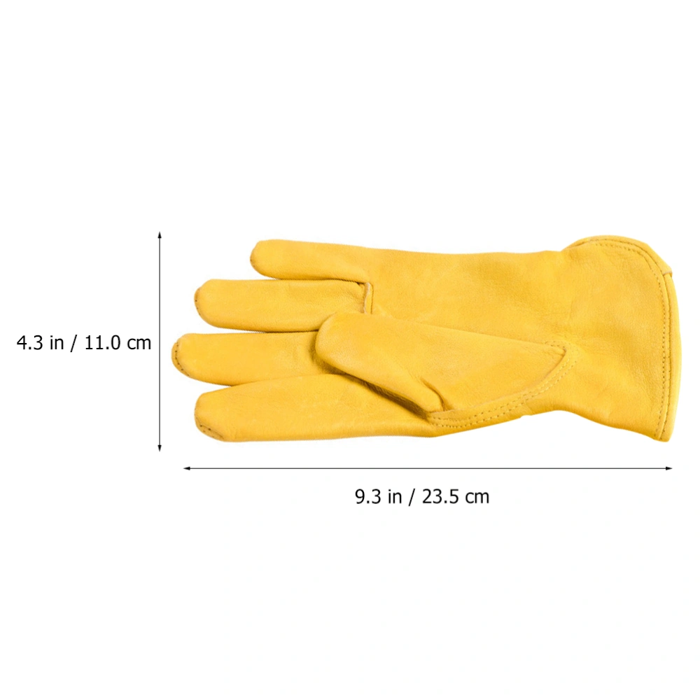 1 Pair of Outdoor Warm Glove Heat Insulation Grill Gloves Leather Thicken Glove