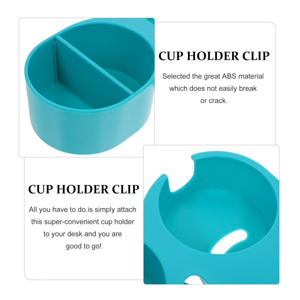 Blue Multifunction Desk Side Huge Clip Portable Drinking Cup Holder Clip Teacup Clamp Tabletop Gadget Storage Saucer Clip