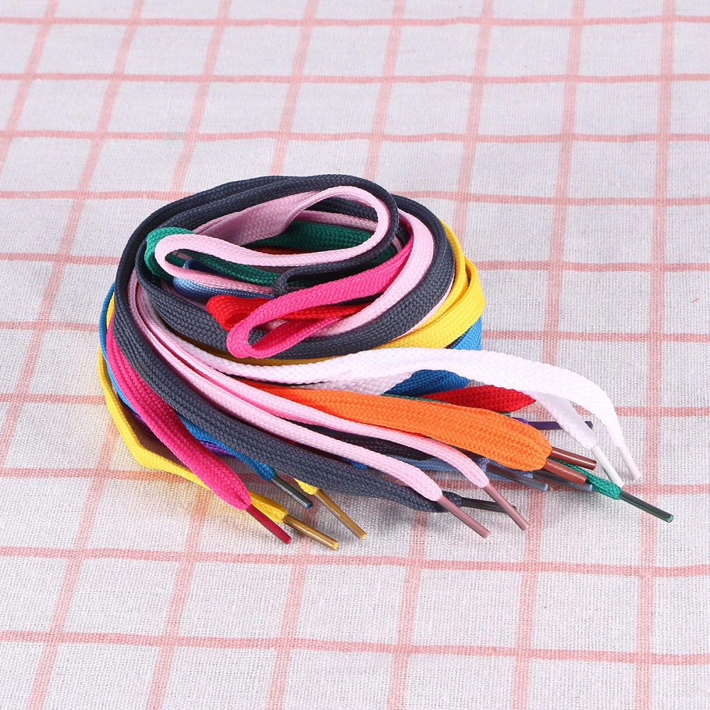 12 Pairs Rope Replacement Flat Shoelaces Simple Shoe Laces Fashion Strings Lace for Sports Shoes Boots Sneakers Skates (Mixed Colors)