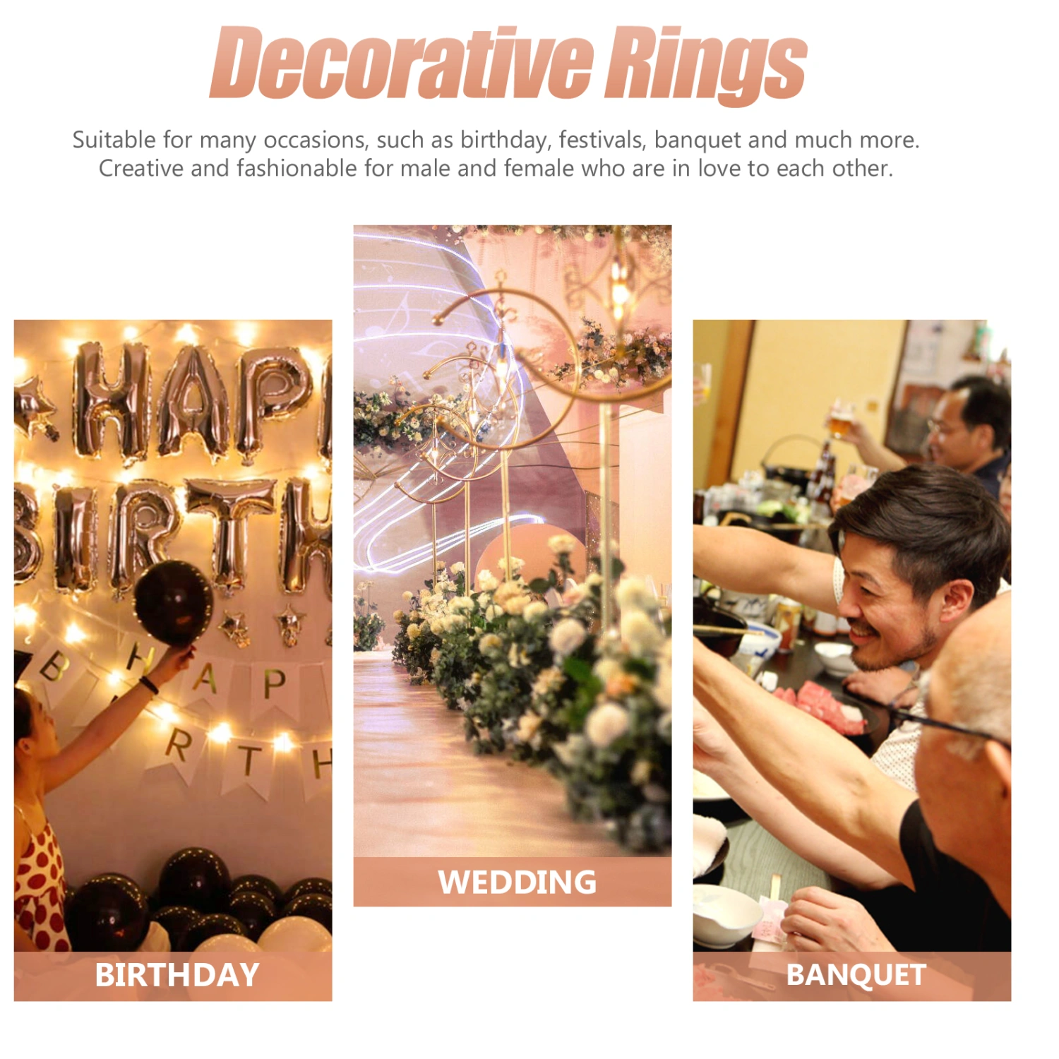 2pcs Fashionable Rings Decorative Couple Rings Romantic Finger Rings Gifts