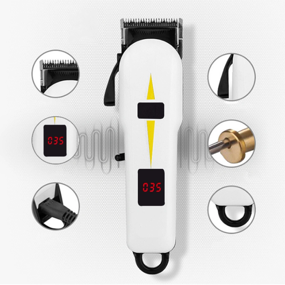 1 Set of Rechargeable Electric Clipper LCD Hair Cutter Kit Electric Shears Suit Hair Salon Tools without Lube with EU Plug