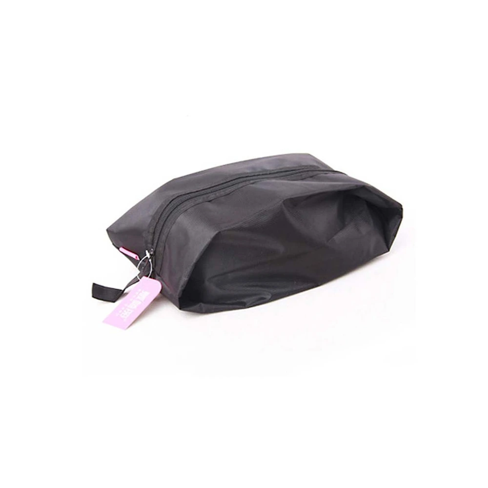 Outdoor Travel Nylon Waterproof Storage Shoe Bag (Black)