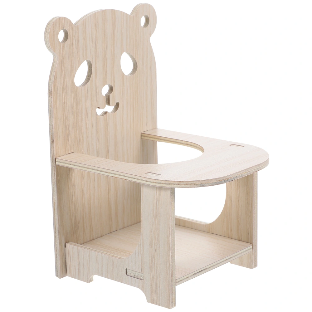 1 Set Hamster Chair with Tray Handmade Wooden Hamster Dining High Chair Hamster Accessories