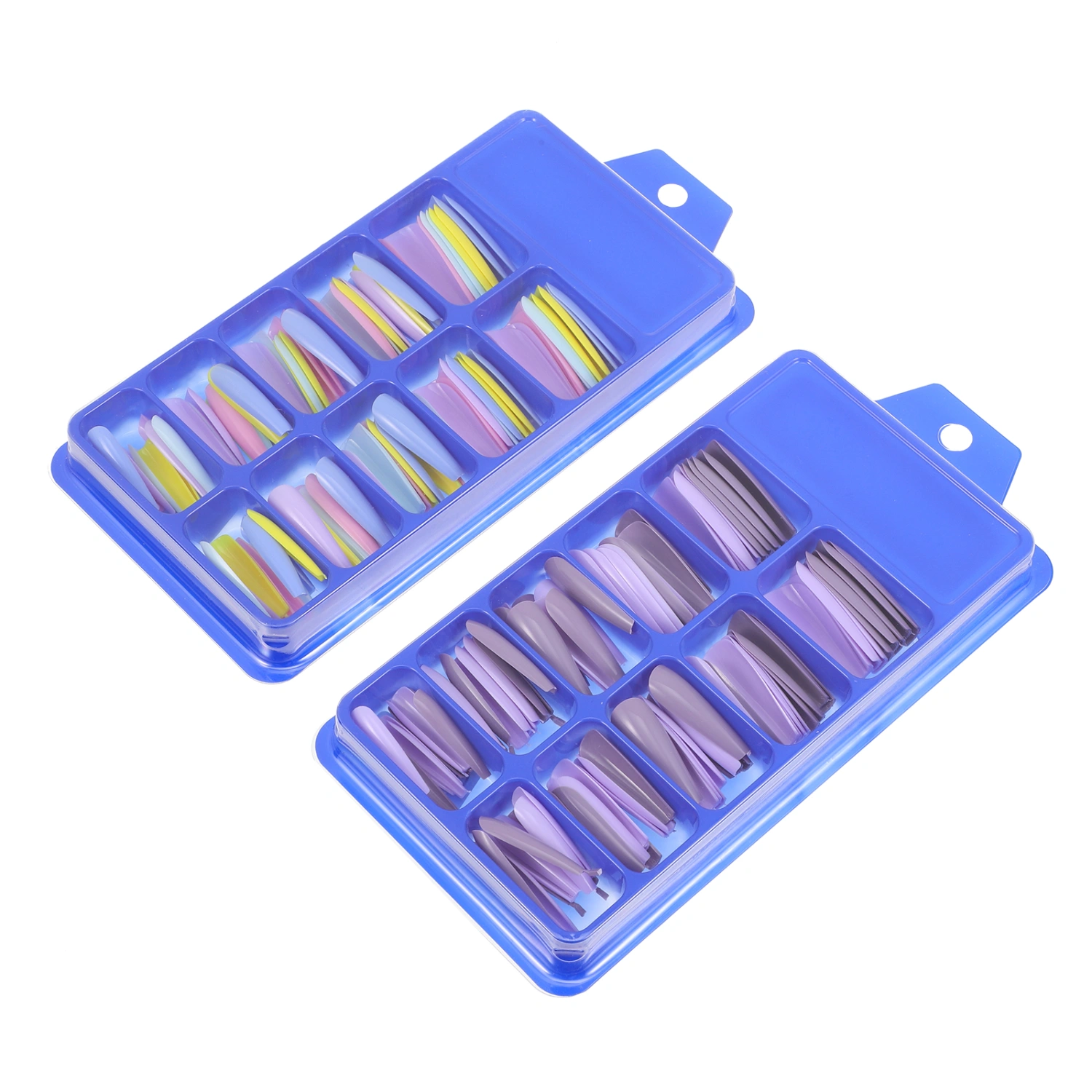 2 Boxes Flat Tip False Nails Solid Color Artificial Fake Nails Press on Nails